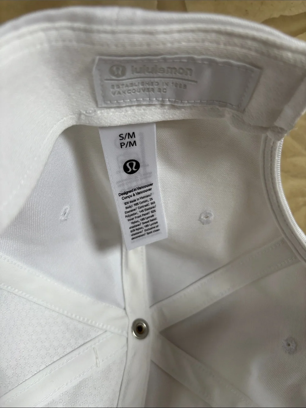 NWT Lululemon “Meet You Courtside” White Unisex Classic Ball Cap Size S/M
